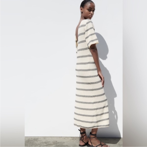 Zara STRIPED KNIT DRESS - Picture 5 of 5